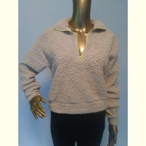✨✨ Wild Fable Cream Sherpa Fleece Zipper Sweater